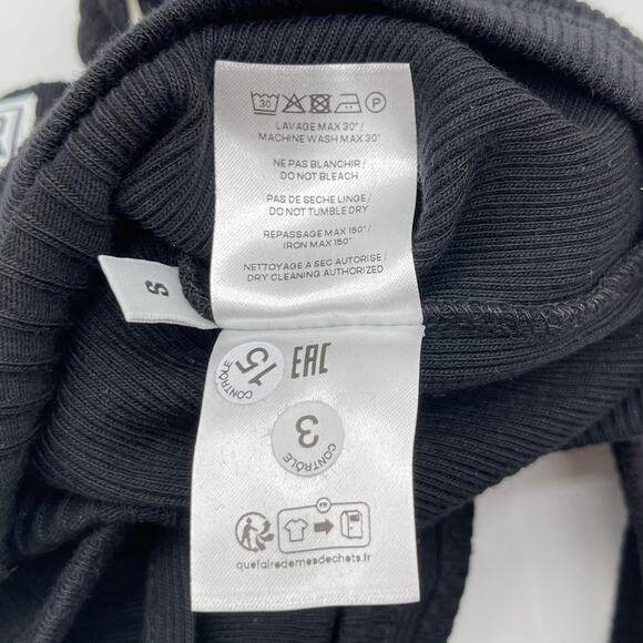 Jean Paul Gaultier | JPG Overall Clip Logo Patch Short in Black Ribbed Knit S - Picture 9 of 9